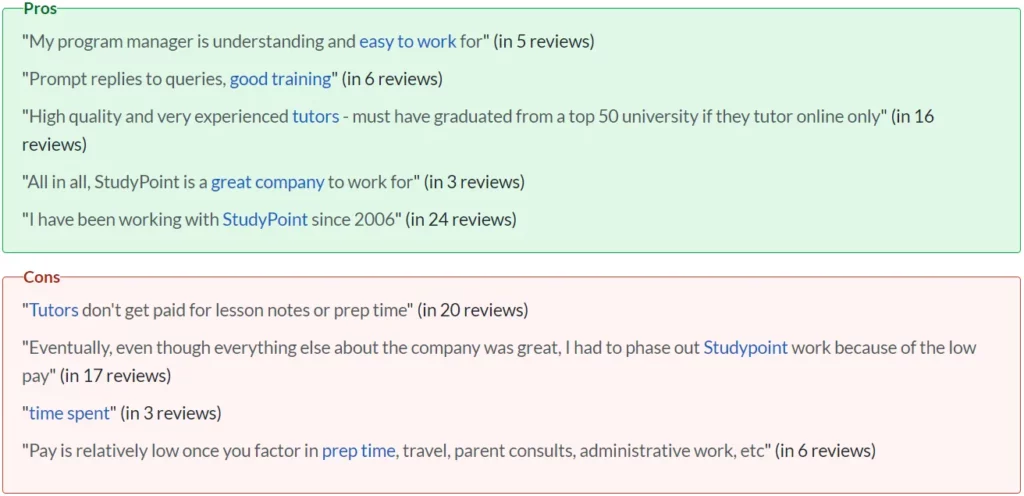 StudyPoint Glassdoor reviews summary