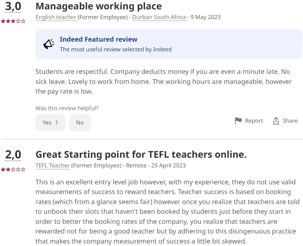 Really Great Teacher Company reviews on Indeed