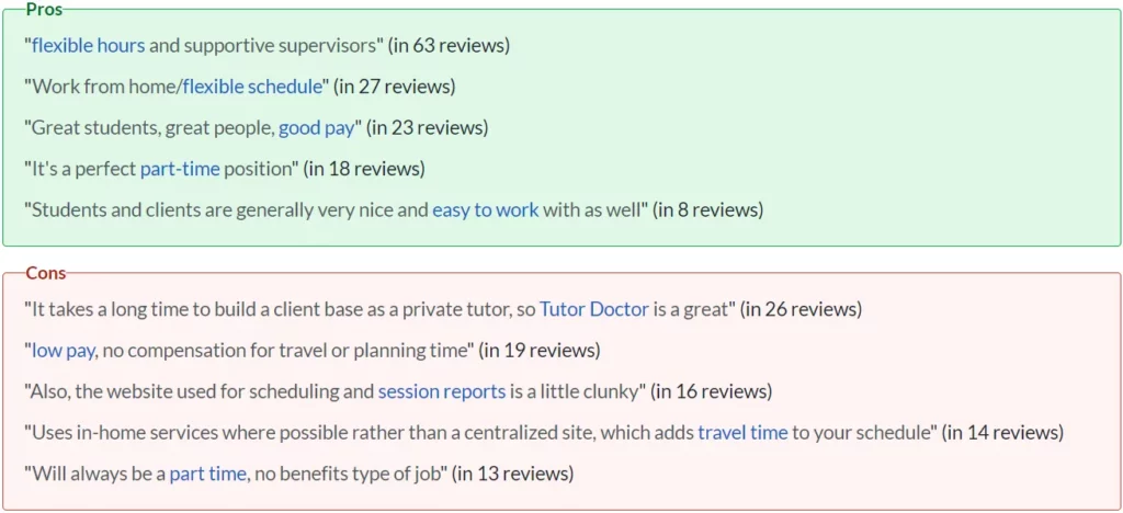 Tutor Doctor Glassdoor reviews summary