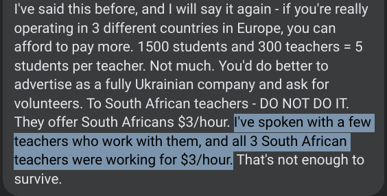 AntiSchool teacher salary for South Africans, reported on Facebook